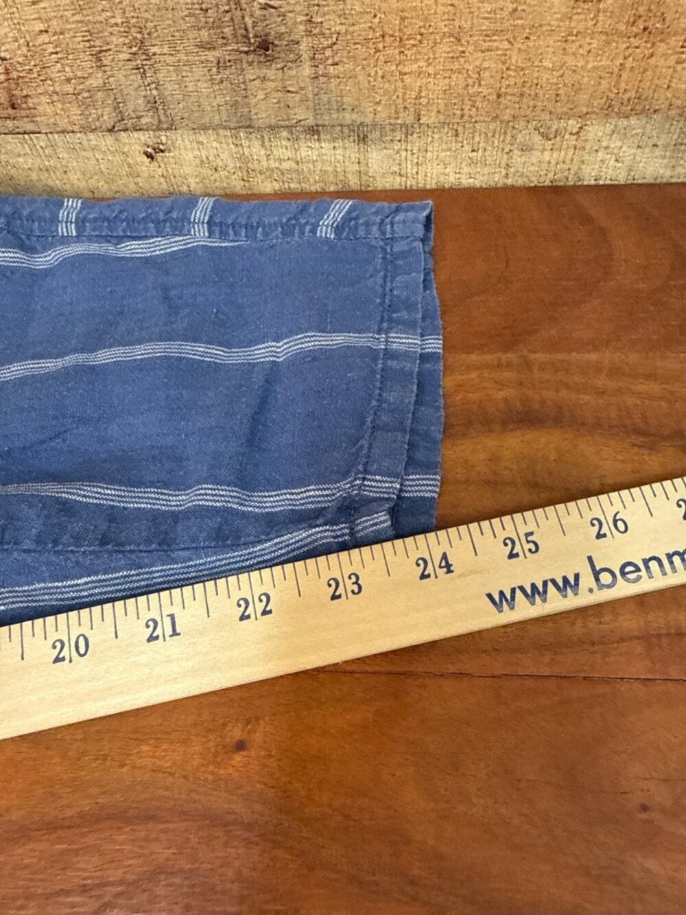 Anthropologie Linen Pants Striped Blue White Pull On Elastic Waist Pockets S - Picture 6 of 7